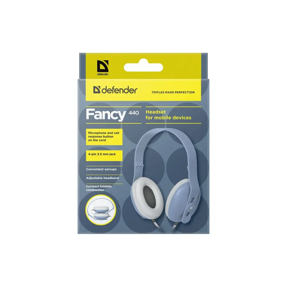 Гарнитура Defender Fancy 440 голубой, кабель 1,2 м