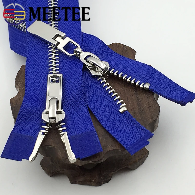 1 шт. Meetee 80/100/120 см автоматический металлический замок молния двойной слайдер застежки-молнии для куртки пальто DIY сумка Аксессуары для шитья одежды ZA157