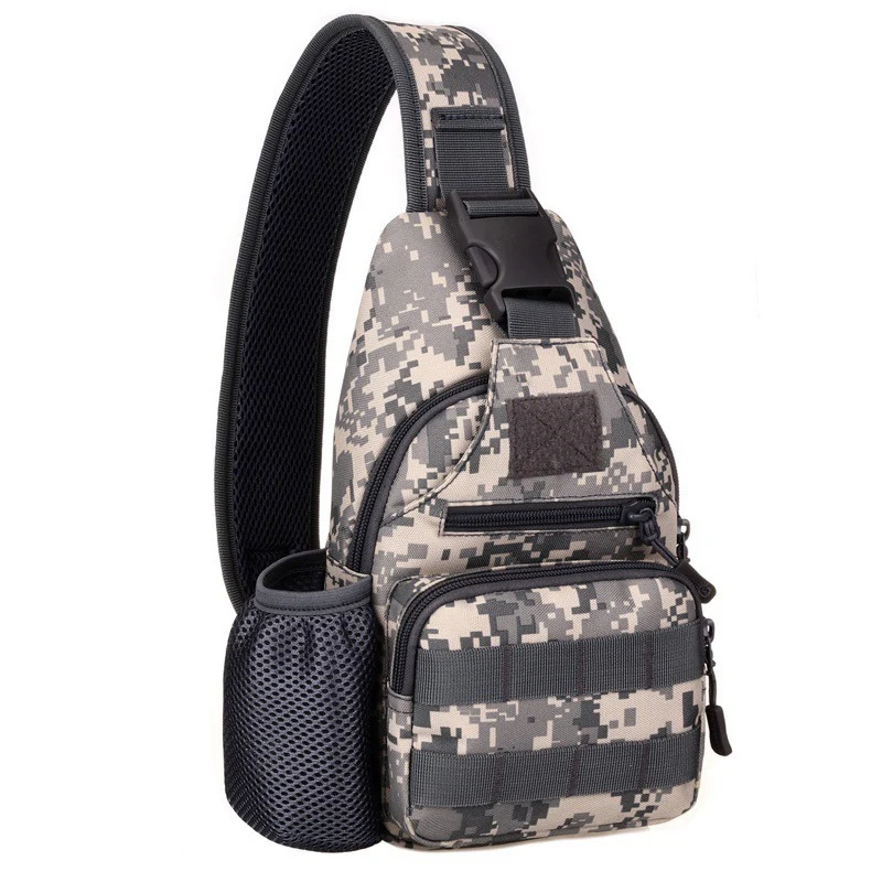 ACU Nylon Tactical Men Chest Pack Single Shoulder Bags USB Charging Chest Bag Crossbody Bags Male Anti Theft Single Strap Back Bag - Цвет: ACU