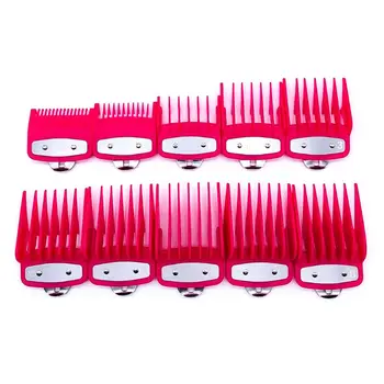 

2/8/10PCS Rose Red Limit Comb Barber Shop Styling Guide Comb Hair Trimmer Kit