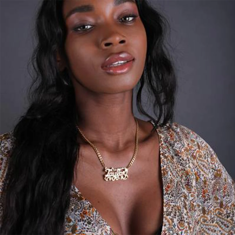 

DOUBLE PLATED NAME NECKLACE W/ CUBAN CHAIN