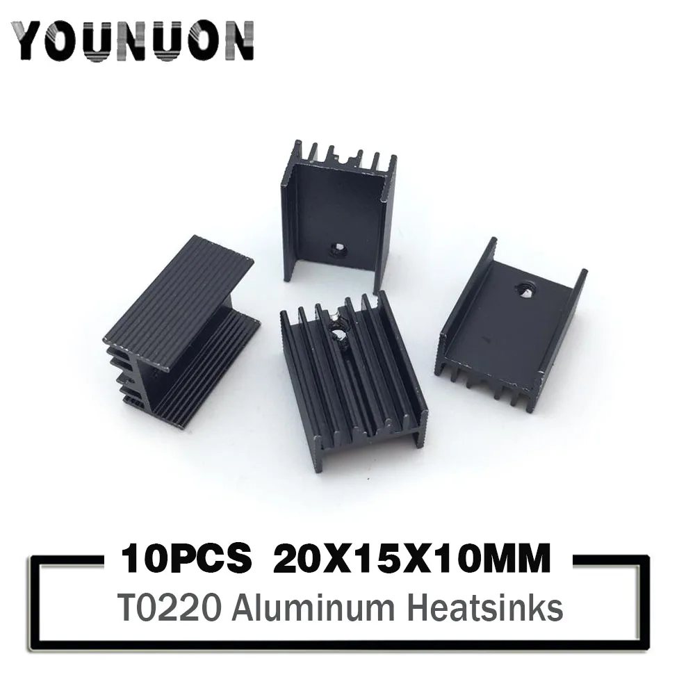 Охлаждающий радиатор YOUNUON 20x15x11 мм алюминиевый лист с транзистором для охлаждения