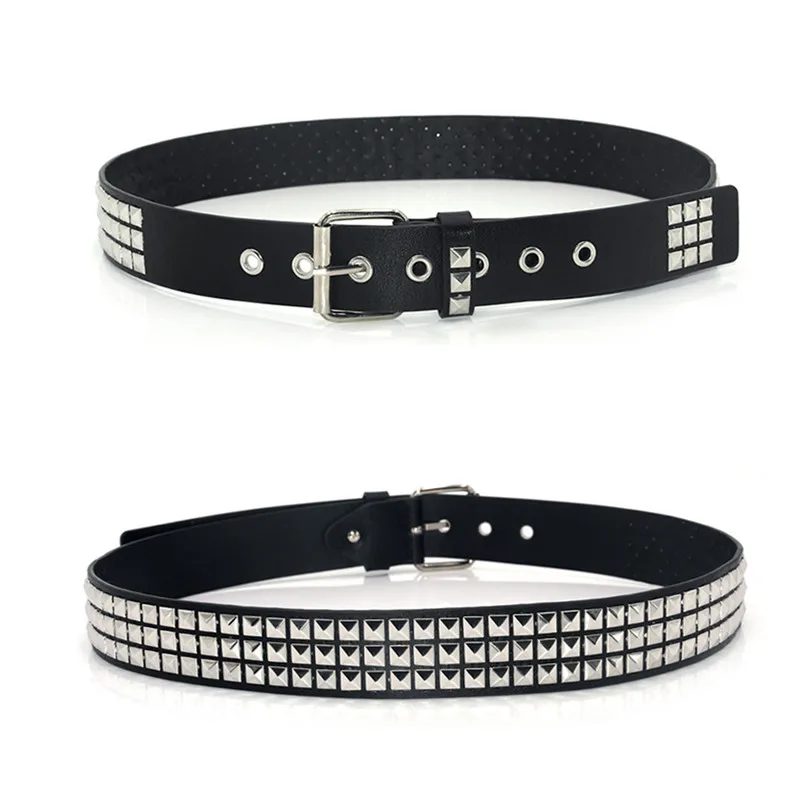 men's belts GAOKE Pyramid Fashion Rivet Belt Men&Women's Studded Belt Punk Rock With Pin Buckle Hardware Jeans Designer Female Waist Belts mens dress belts