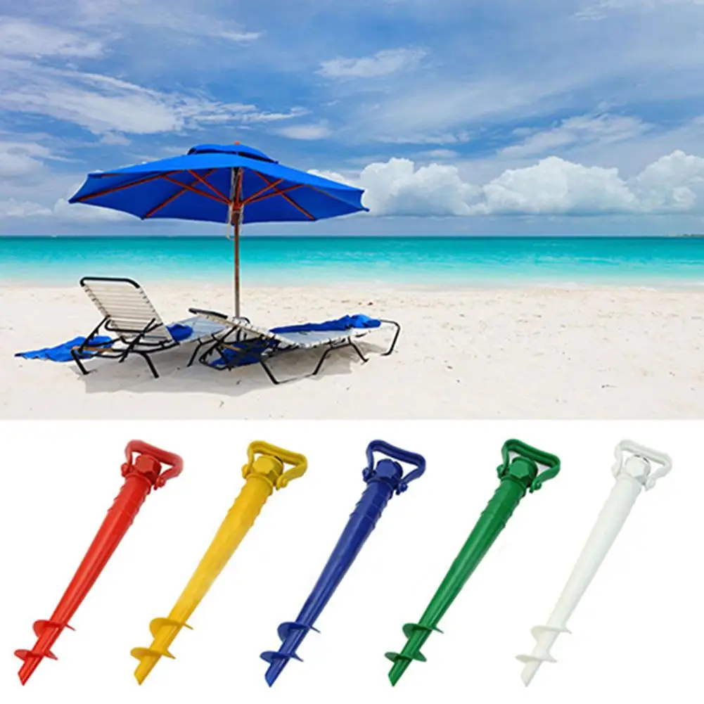 QA_ Beach Patio Sun Umbrella Holder Parasol Ground Earth Anchor Spike Stand Dr 