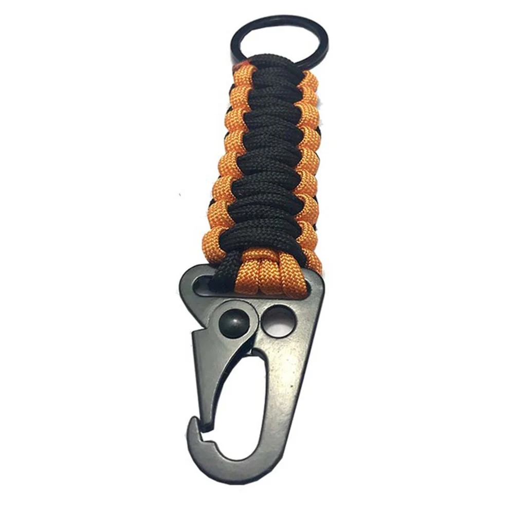 Плетеный веревочный брелок карабин Плетеный шнурок крюк аварийный брелок для активного отдыха походные инструменты для кемпинга - Цвет: orange