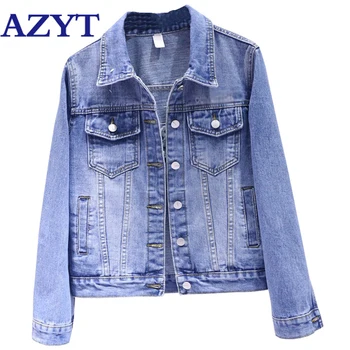 

AZYT 2020 Women Korean Embroidery Short Denim Jacket Spring Autumn Casual Outdoor Female Jacket