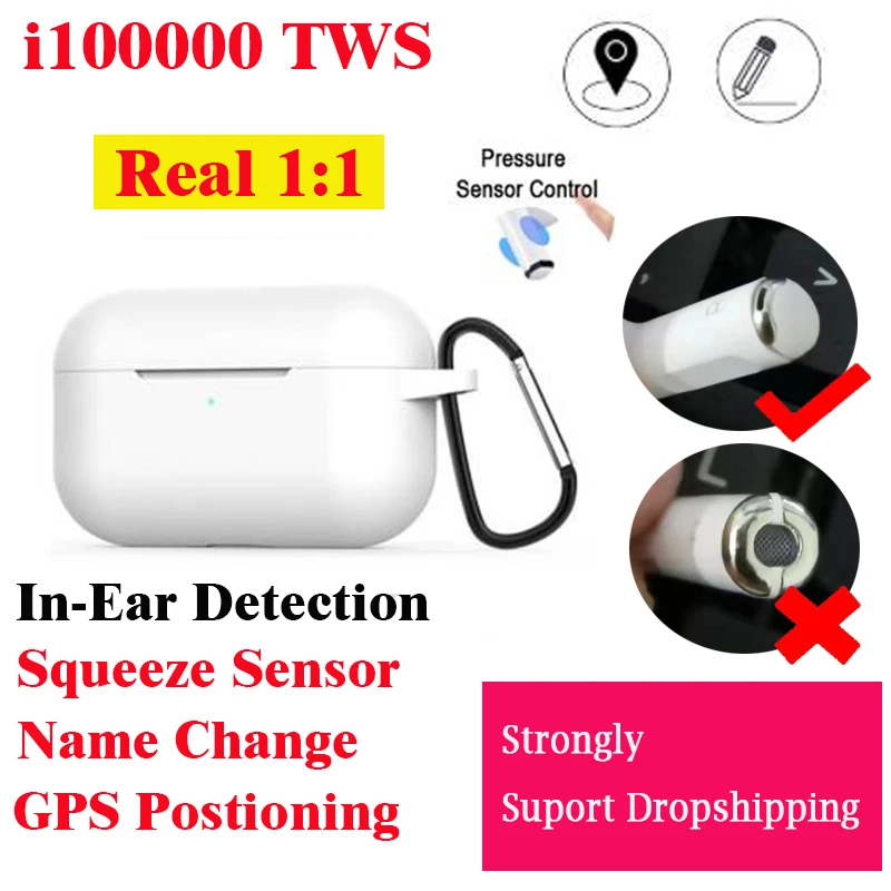 I100000 TWS Bluetooth наушники Настоящее 1:1 Aire 3 датчик сжатия беспроводные HIFI стерео PK i90000
