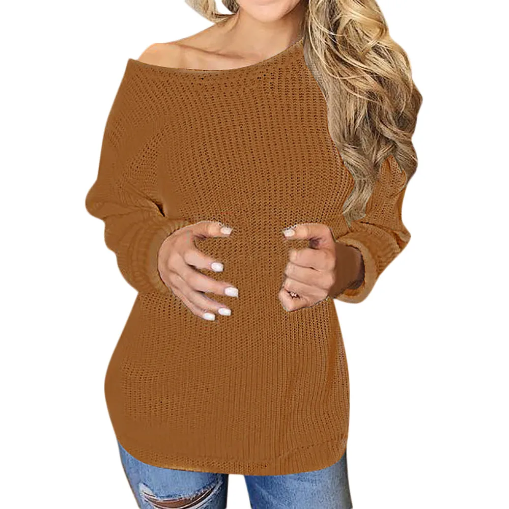 

SAGACE Autumn Winter Oversize Sweater Knitted Pullover O-neck Casual Long Sleeve Pull Femme 2019 New Solid Women Sweaters