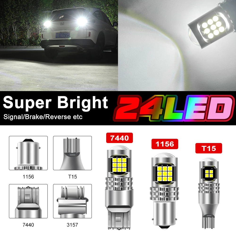1 шт. P21W 1156 Ba15s 7440 T20 T15 W16W 3157 T25 светодиодный огни автомобиля задний фонарь для 3030
