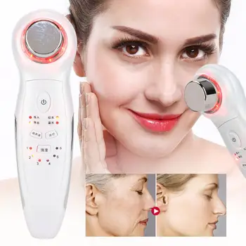 

Ultrasonic Handheld Red Blue Light Vibration Anti-Aging Facial Soothing Beauty Machine Blackhead Acne Removal Ion Import Device
