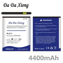 Da Xiong 4400mAh BL 217 BL217 батарея для lenovo S930 S939 S938t батарея