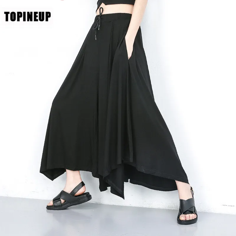 

fashion Vintage women cotton linen Casual Wide Leg Pants irregular loose female trousers Vintage Original design