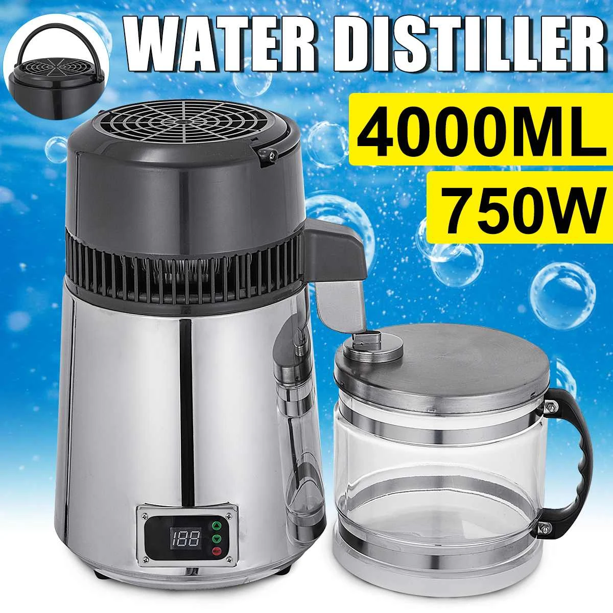 4l Digital Display Pure Water Distiller Filter Stainless Steel Electric Water Distilled Machine Distillation Purifier 750w 110v Oral Irrigators Aliexpress