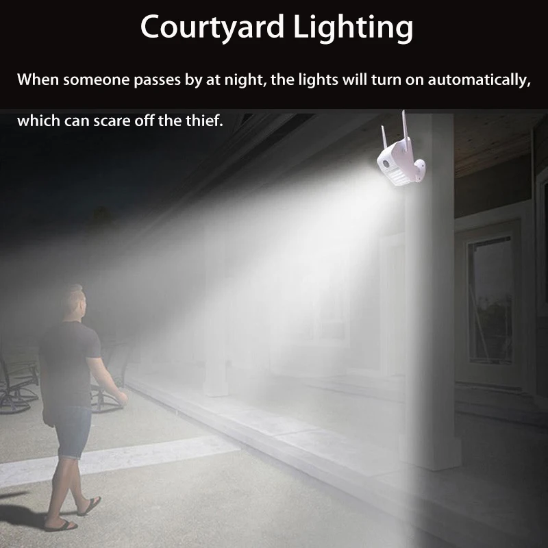 AOUERTK Smart 1080P Waterproof Wall Lamp IP65 IP Camera IR Night Vision Motion Detection Smart Induction Lamp Outdoor WIFICamera