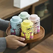 Керамика Макарон цвет чайник девушка серии цветок чай конфеты бак для хранения закупориваемая банка чайная церемония аксессуары чайная посуда