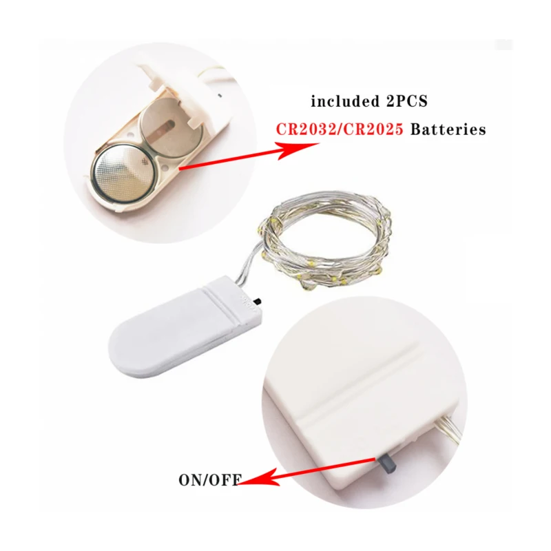 10 шт. декоративный светодиодный светильник включая батарею Micro led string/Сказочный s