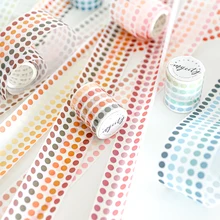 Yoofun-rollo de cinta adhesiva decorativa para álbum de recortes, adhesivo decorativo de puntos, Washi, Diy, papelería japonesa, 1 unidad