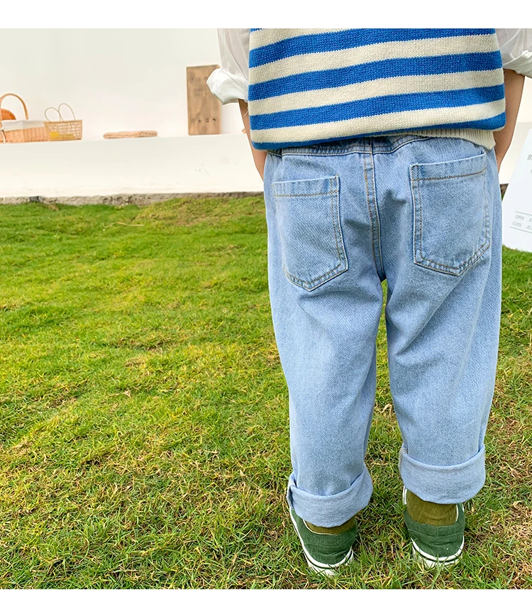 Spring Clothes 2020 New Korean Children's Clothes Boys' & Girls' Cotton Wide-leg Jeans Casual Straight Pants