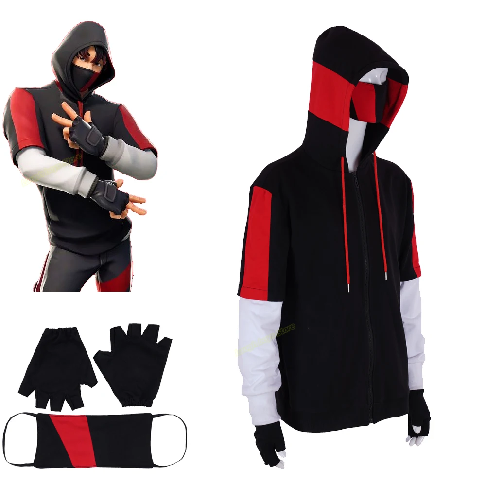 Оригинальная Толстовка Fortnites для косплея Свитшот Battle Royale Ikonik мужской костюм с