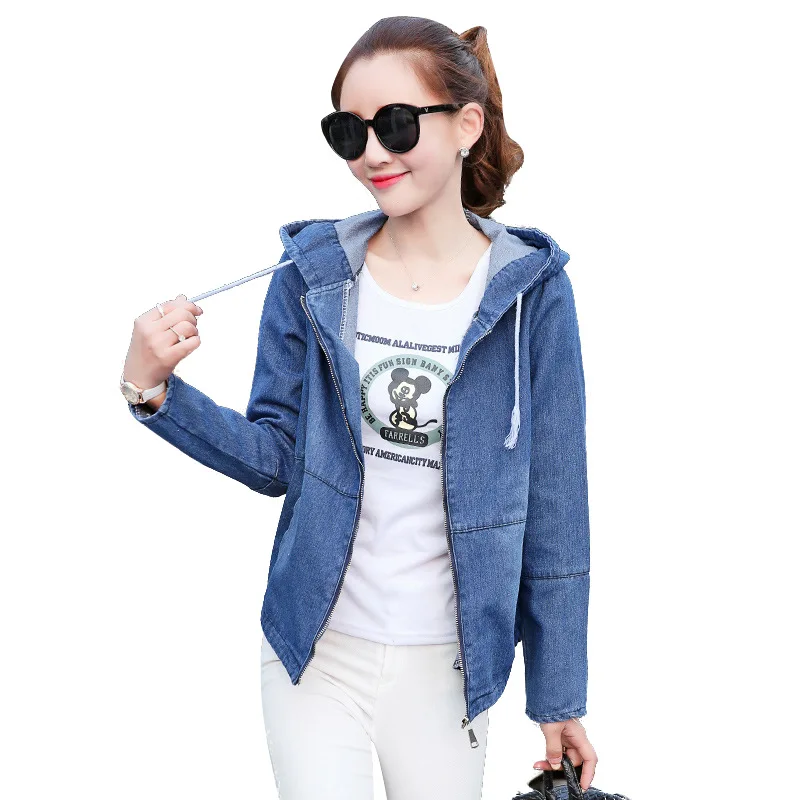 

2019 Autumn And Winter New Style Korean-style WOMEN'S Wear Large Size Fat Mm High School Girl'S Casual Fashion Hooded Jeans Coat
