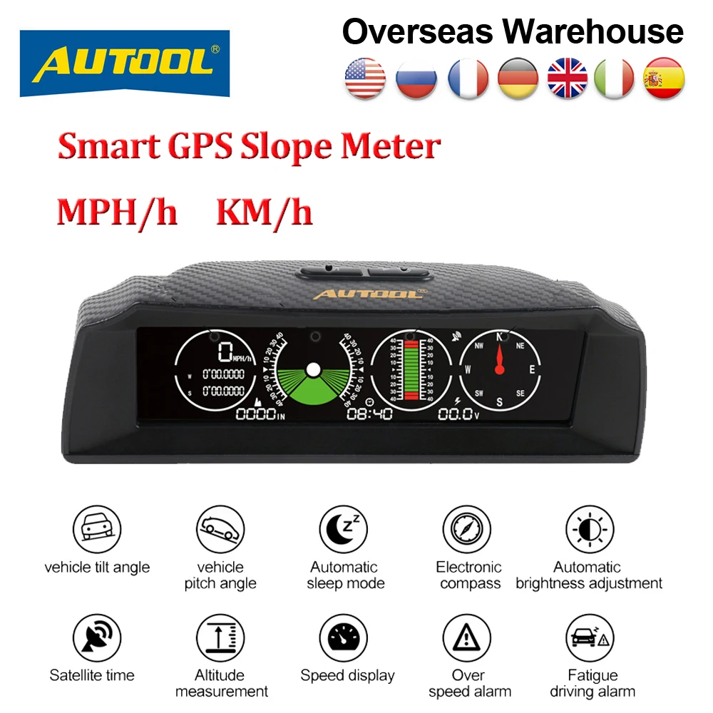 AUTOOL X90 Auf-board Computer HUD Display Auto GPS Tacho Hang Meter Neigungsmesser  Kompass Batterie Spannung Auto Elektronik - AliExpress