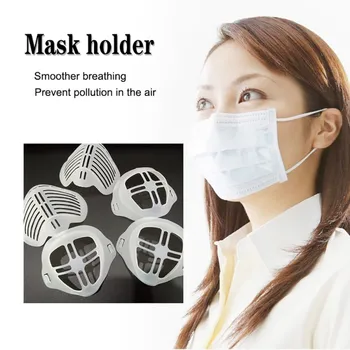 

2pcs 3D Mouth Mask Support Breathing Assist Help Mask Inner Cushion Bracket Food Grade Silicone Mask Holder Breathable Valve