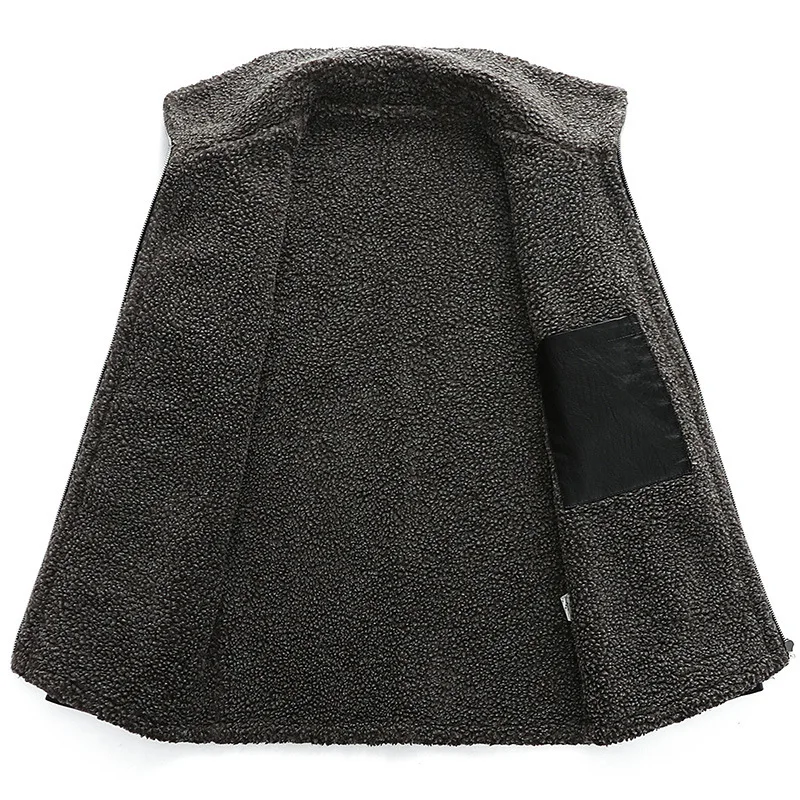 AliExpress Wish2019 кожаное пальто Мужская зимняя теплая овечья шерсть кожаная куртка