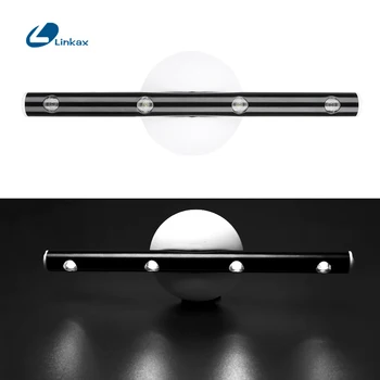 

4 LEDs Under Cabinet Light Aluminum Alloy Night Light with Round Magnet Base Lamp for Home Wardrobe Cupboard Closet Kitchen