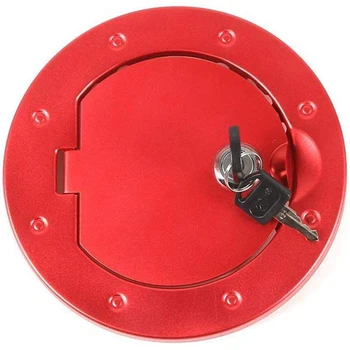 

Fuel Door Gas Tank Cover Fuel Tank Cap for Jeep Wrangler JK Sport 2007-2017 Red
