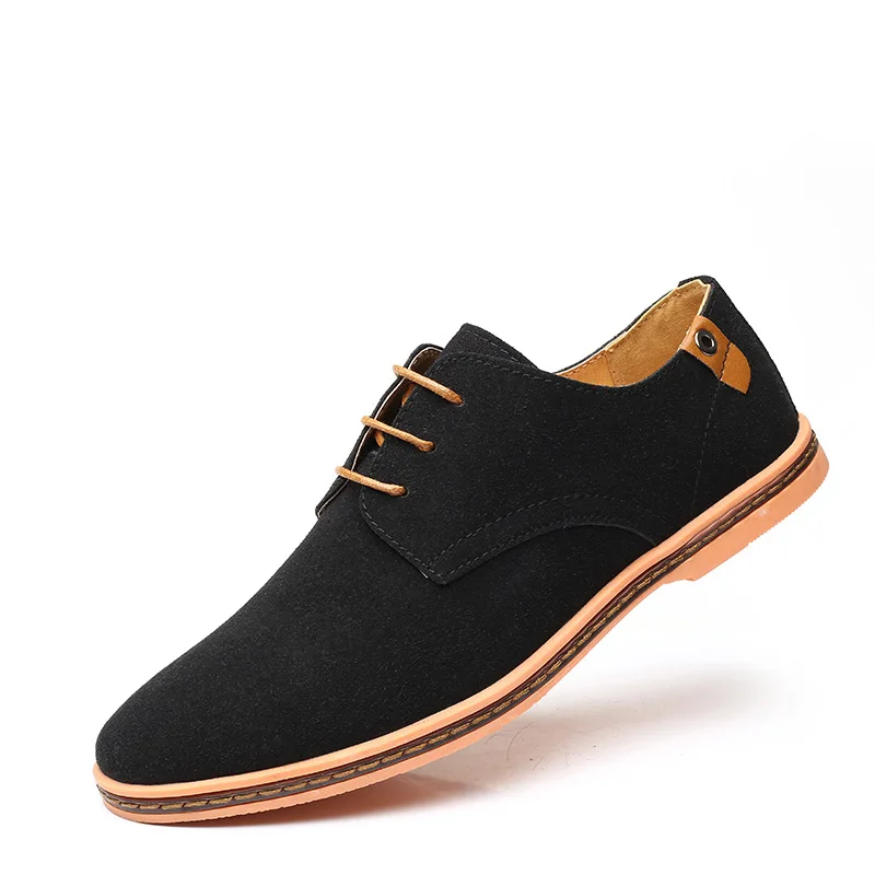 2022 Spring Suede Leather Men Shoes Oxford Casual Shoes Classic Sneakers Comfortable Footwear Dress Shoes Large Size Flats 2