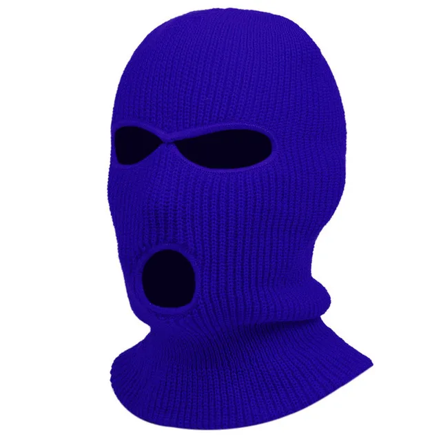 3-Hole Knit Full Face Ski Mask Adult Winter Warm Knitted Balaclava Face Cover Mask for Outdoor Sports AK47 woolen cap for men