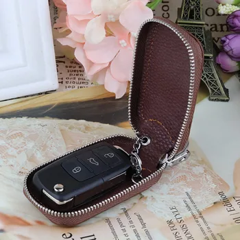 

Leather Crocodile Pattern Car Key Bag Leather Multi-functional Zipper Men's Key Bag Fashion Leather Zipper Home Key Case Bag