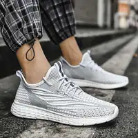 Hot New Ultralight Men’s Sports Shoes Comfortable Sneakers Men Mesh Breathable Running Shoes Black White Big Size 47 48