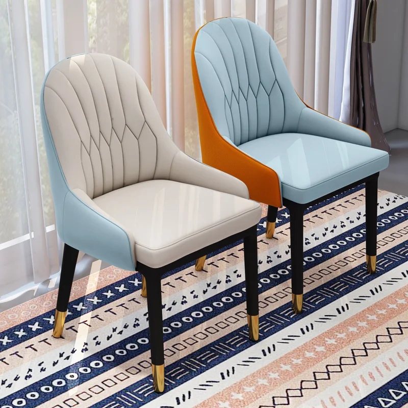 Nordic Light Luxury Dining Chair Home Leisure Chair Simple Restaurant Hotel Stool European Iron Art Back