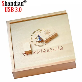 

SHANDIAN 2 in 1 USB 3.0 Wooden Flash Drive pen drive 64GB 32GB 16GB 4GB Capacity U Disk USB Pen Drive Smart Phone Memory Stick