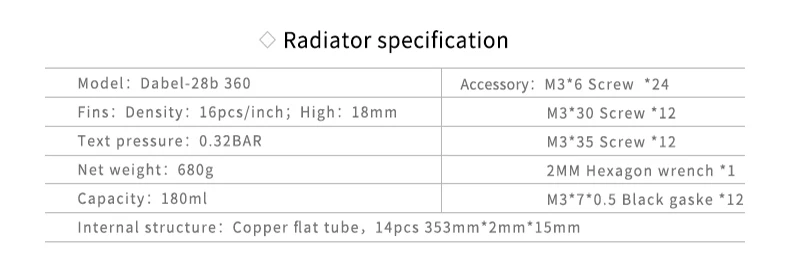 360mm preto radiador computador água refrigerar líquido
