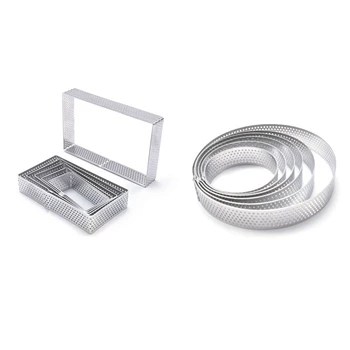 

12Pcs Mousse Ring Round & Square Cake Mold Stainless Steel Baking Mould Pastry Dessert Accessories Cake Decorating Tool