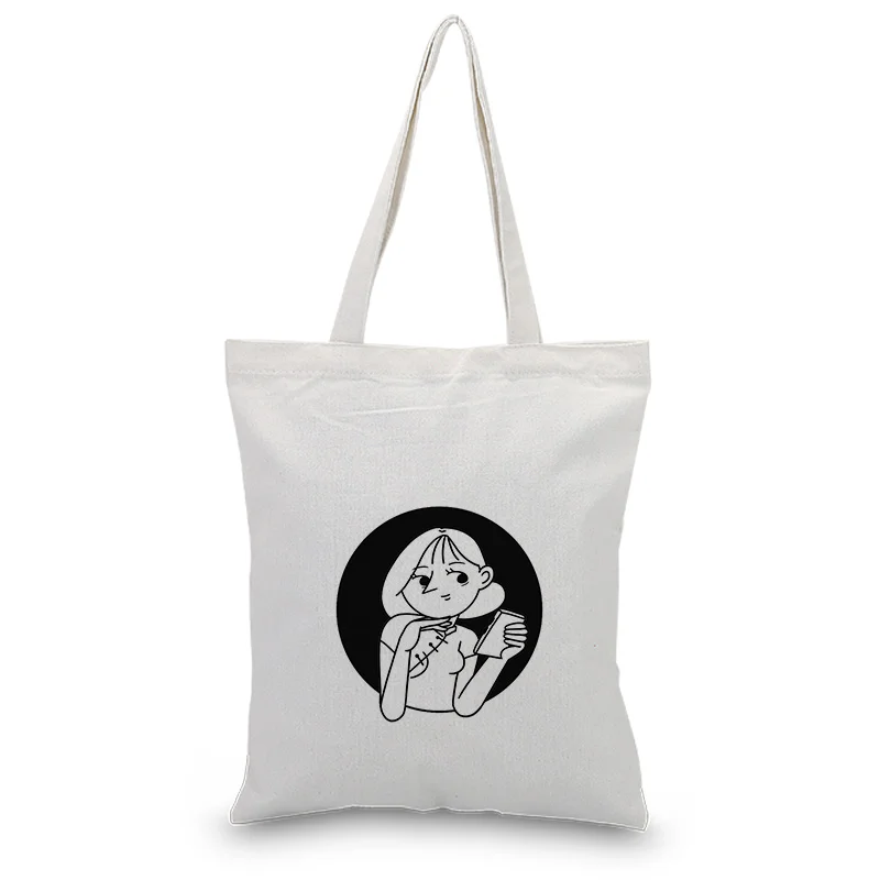 Холщовая Сумка для ежедневного использования текста DIY ежедневных эскизов пользовательский принт логотип сумка для покупок эко многоразовая утилизация
