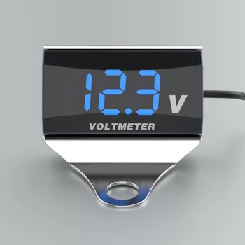 

Motorcycle DC10-150V Digital Voltmeter LED Display Waterproof Voltage Tester Battery Moniter Gauge with Bracket
