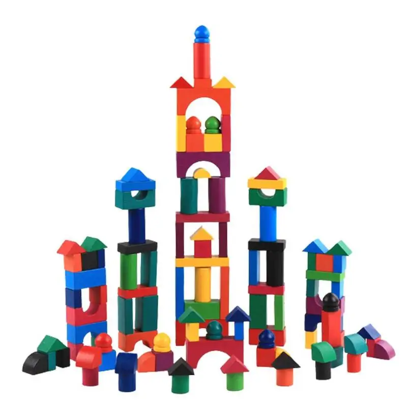 

112pcs/Set Colorful Wooden Blocks Set Adult Kids Jigsaw Domino Games Sort Toys Kids Early Learning Education Toys Gift