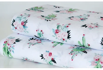 

ZAKKA 0.5m Printed Fresh Green Plant Fabric Style Cloth Fabric Patchwork Jelly Roll Strip DIY Quilts Home Textile Design