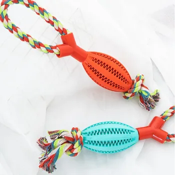 

Interactive Pet Teeth Clean Toy Push Toy with Rope Ball for Pet Tooth Cleaning Chewing Playing Bite Resistant Puppy Ball Toys
