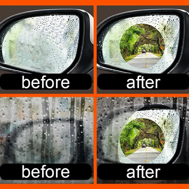 2 шт автомобильная пленка для зеркала заднего вида боковое окно непромокаемая пленка заднего вида на весь экран Анти-туман нано водонепроницаемая пленка синяя защитная пленка