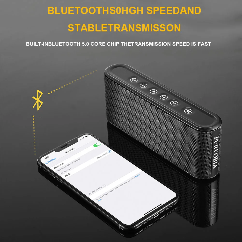 Стерео Bluetooth динамик бас Портативный сенсорный контроль домашний внешний аккумулятор мини HIFI Громкая Поддержка TF карта беспроводной музыкальный сабвуфер