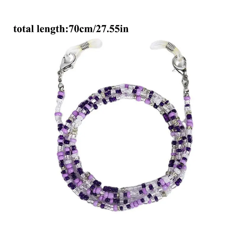 Bohemian Colored Glasses Chains Mask Strap Beaded Women Face Mask Lanyard Anti Slip Women's Neck Chain for Eyeglass Sunglasses glasses straps glasses chain glasses retainer