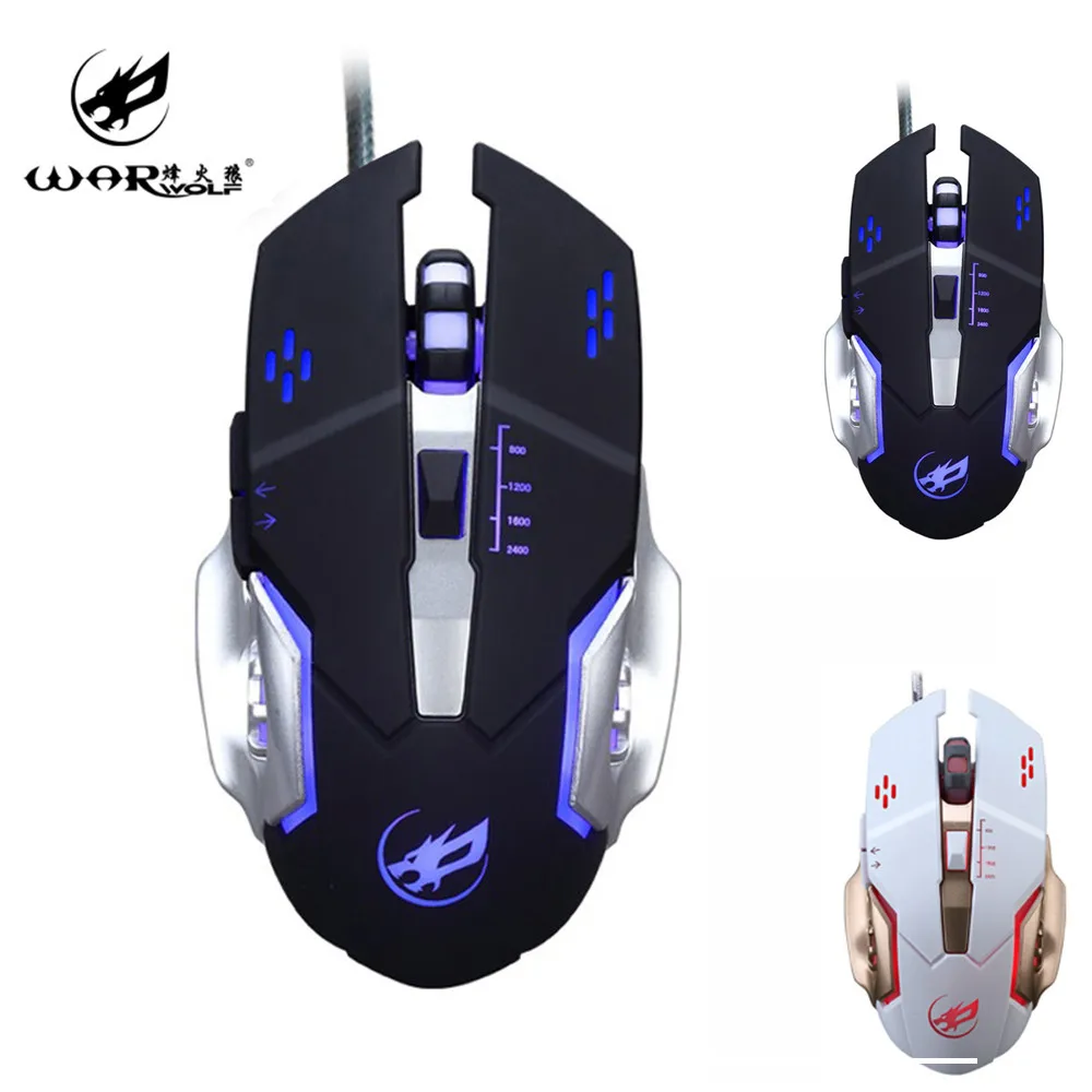 Проводная мышь, 7 цветов, светодиодный, 3200 dpi, 6 кнопок, проводная, программирование макросъемки, игровая мышь, мыши для компьютера, ПК, ноутбука# A