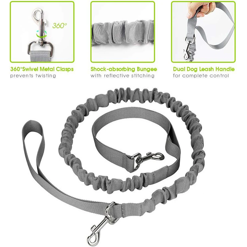 Benepaw Reflective Handsfree Dog Leash With Two Storage Bags 5