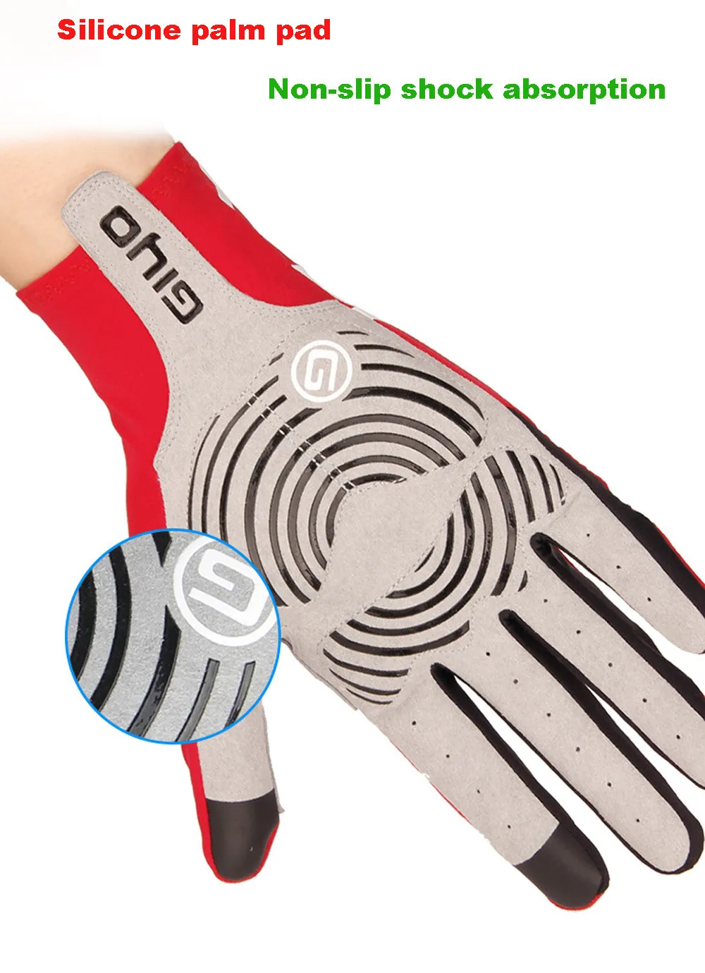 GIYO, дышащие перчатки для велоспорта, противоскользящие Гелевые перчатки для шоссейного велосипеда, спортивные перчатки на полный палец