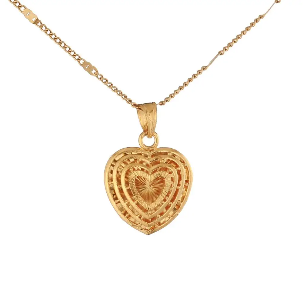 

Gold Color Cute Multilayer Heart Pendant Necklace Women Trendy Jewelry