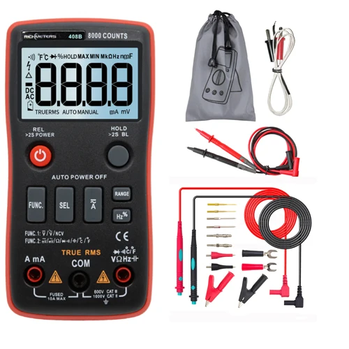 RM409B/RM408B Digital Multimeter 9999 T-RMS Auto Range EBTN DC AC Voltmeter Ammeter Analog Lcr Meter capacitor Ohm NCV Tester |
